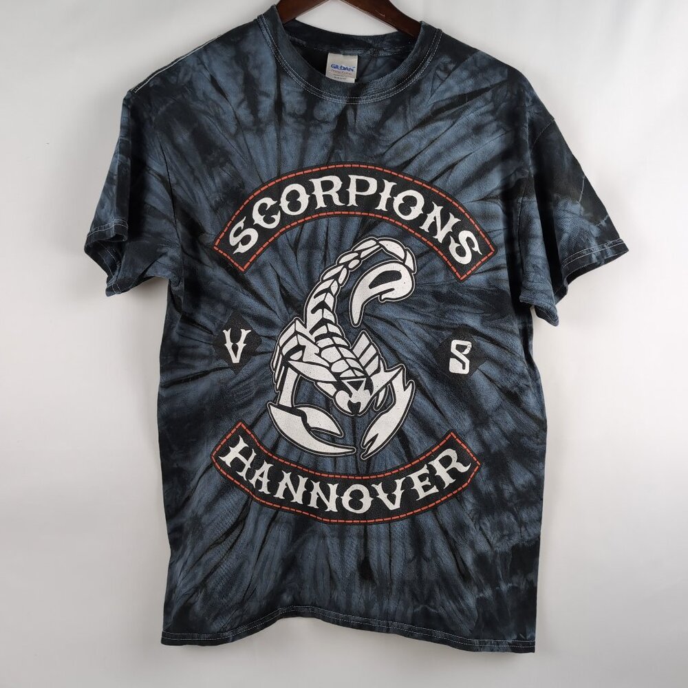 Scorpion Hannover Drake Tour Unisex Black/Grey/Blue T-Shirt Graphic Print Size M